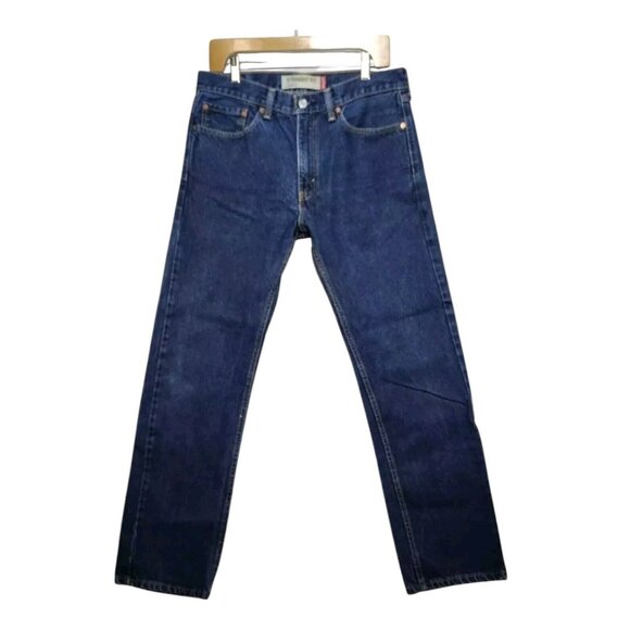 Vintage Levi's 505 Straight Fit Men's Jeans Size 32x32 Dark Wash Denim Cotton - Picture 1 of 13